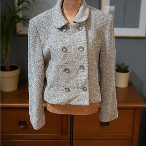Jones New York Gray Double-Breasted Blazer